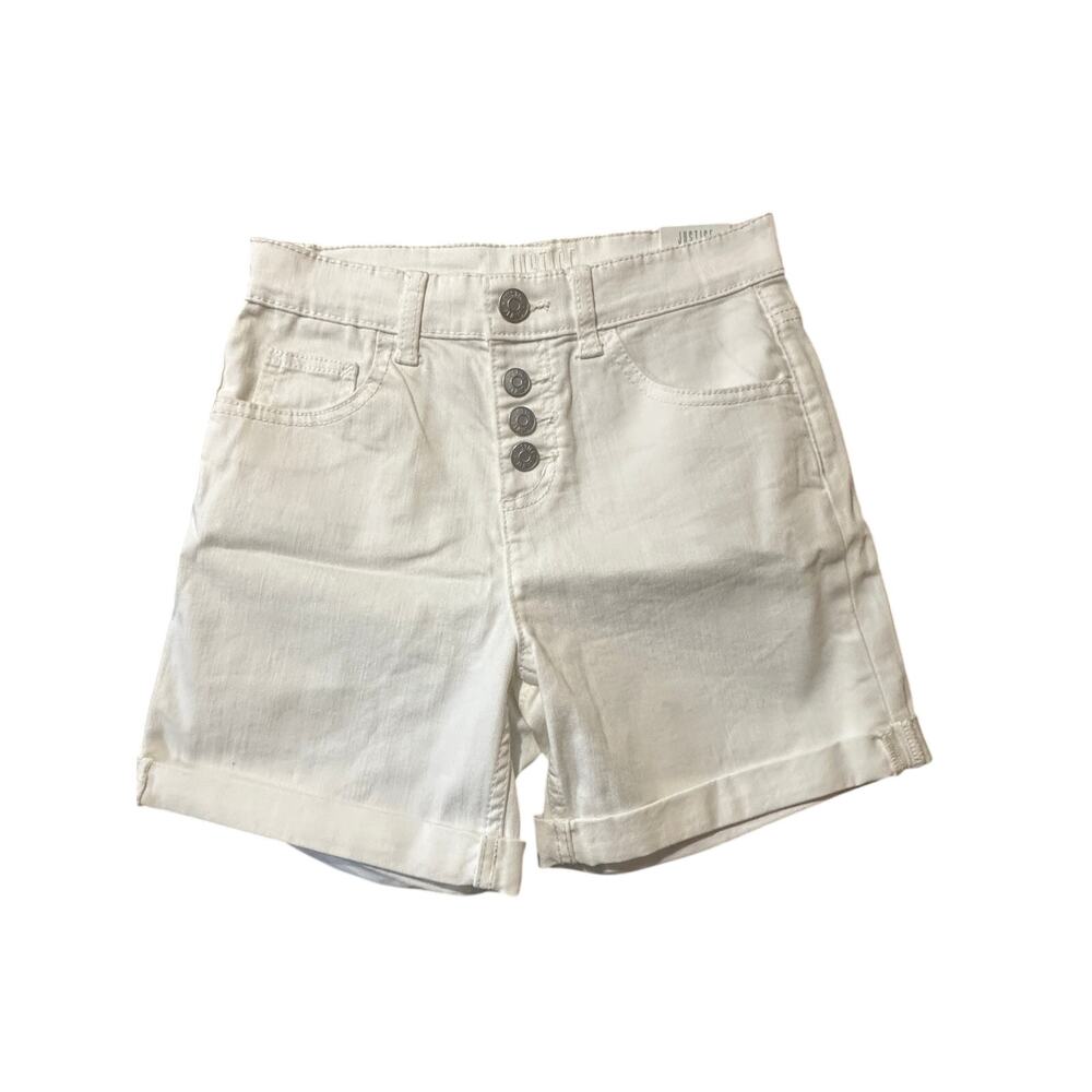Women Shorts Jean White Size  14 Justice NWT button up